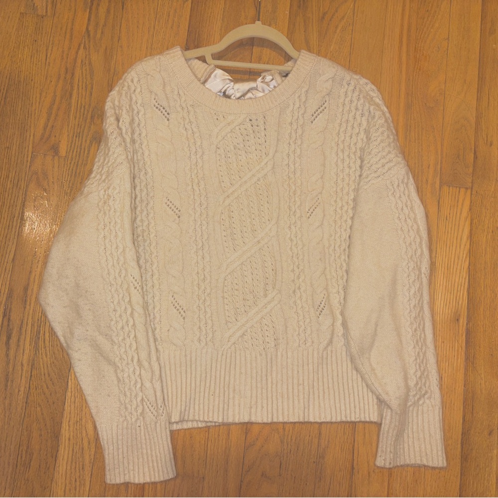 Express Cream Tie-In-Back Knit Sweater - XL - Picture 10 of 15